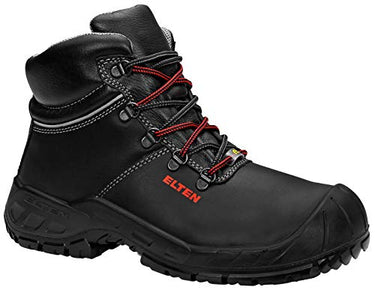 ELTEN Sicherheitsschuhe LAURENZO PU Mid ESD S3, Herren, Leder, Stahlkappe, leicht, robust, Schwarz, im Sale